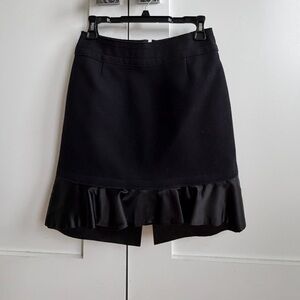 Miu Miu Black Mini Skirt with Ruffle Detail